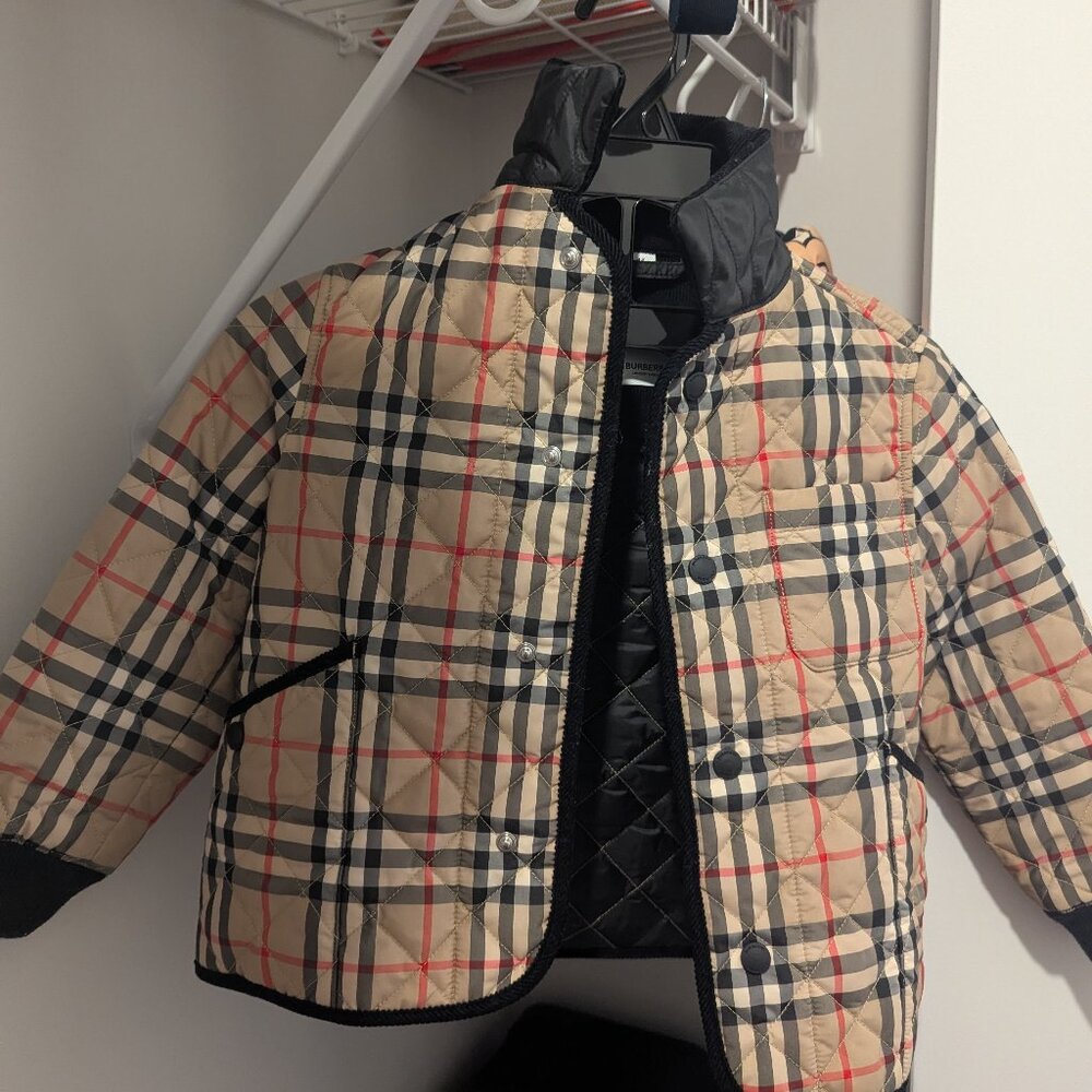 Classic Burberry check quilted jacket – beige